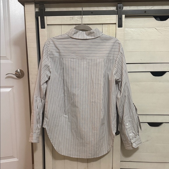Heartloom Striped Button Down Shirt - White and Gray - Picture 2 of 4